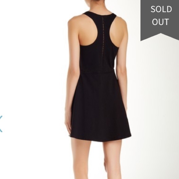 RVCA Silverleaf Summer Mini Dress with Crochet Cutouts in Black, S - Picture 3 of 10